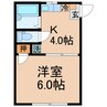 遠山ハイツⅡ 1Kの間取り