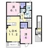 ファイン　ヒルズＭ　Ａ 2LDKの間取り