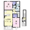 ファイン　ヒルズＭ　Ａ 2LDKの間取り