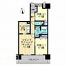 アルファライフ築地 2LDKの間取り
