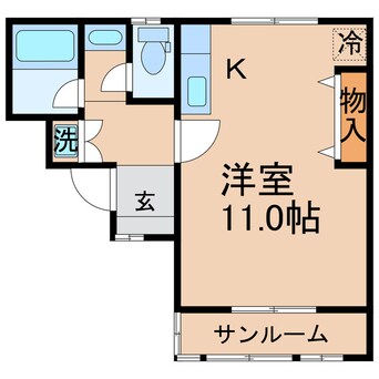 間取図 高松琴平電気鉄道<ことでん琴平線>/瓦町駅 徒歩7分 1階 築33年