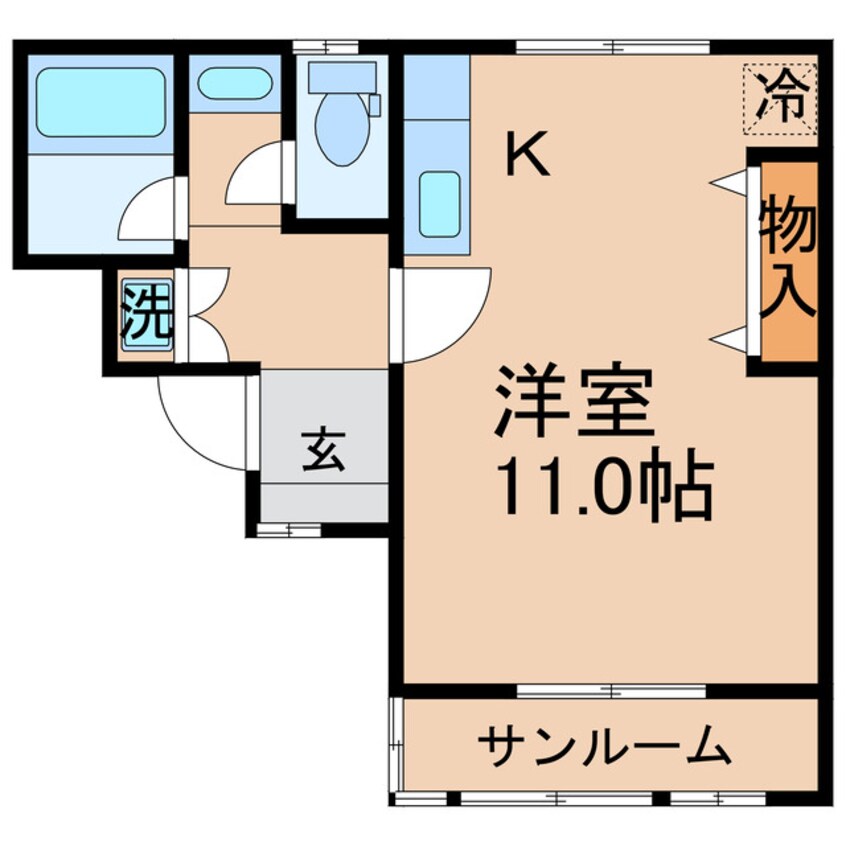 間取図 高松琴平電気鉄道<ことでん琴平線>/瓦町駅 徒歩7分 1階 築33年