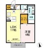 グランフェルティ A棟 1LDKの間取り
