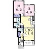 カレントＢ 2LDKの間取り