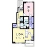 クラール元山サウスＤ 1LDKの間取り