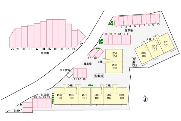 駐車場 エルピーダＭ　Ｄ棟