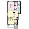ルーベル太田Ｄ 1LDKの間取り