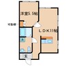 八坂コーポ 1LDKの間取り