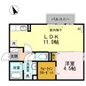Laxa CourtⅡ 1LDKの間取り