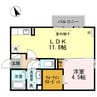 Laxa CourtⅡ 1LDKの間取り