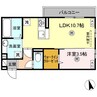 オラシオン B棟 1LDKの間取り