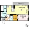 オラシオン B棟 1LDKの間取り