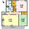 グランツ松島 A棟 2LDKの間取り