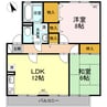 グランツ松島 A棟 2LDKの間取り