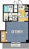 ウィスタリアハイツ 1Kの間取り