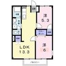 フェリス屋島Ⅰ 2LDKの間取り