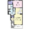 アーレントＢ 1LDKの間取り