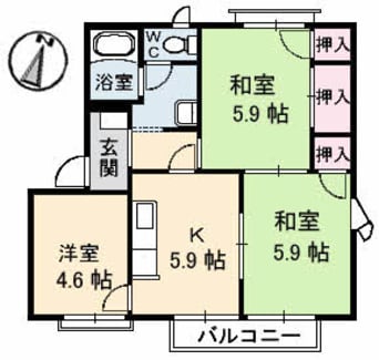 間取図 屋島フレグランス A棟