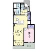 ルクア三条　Ｂ 1LDKの間取り