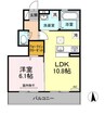 ルピナス A棟 1LDKの間取り