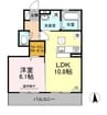 ルピナス A棟 1LDKの間取り