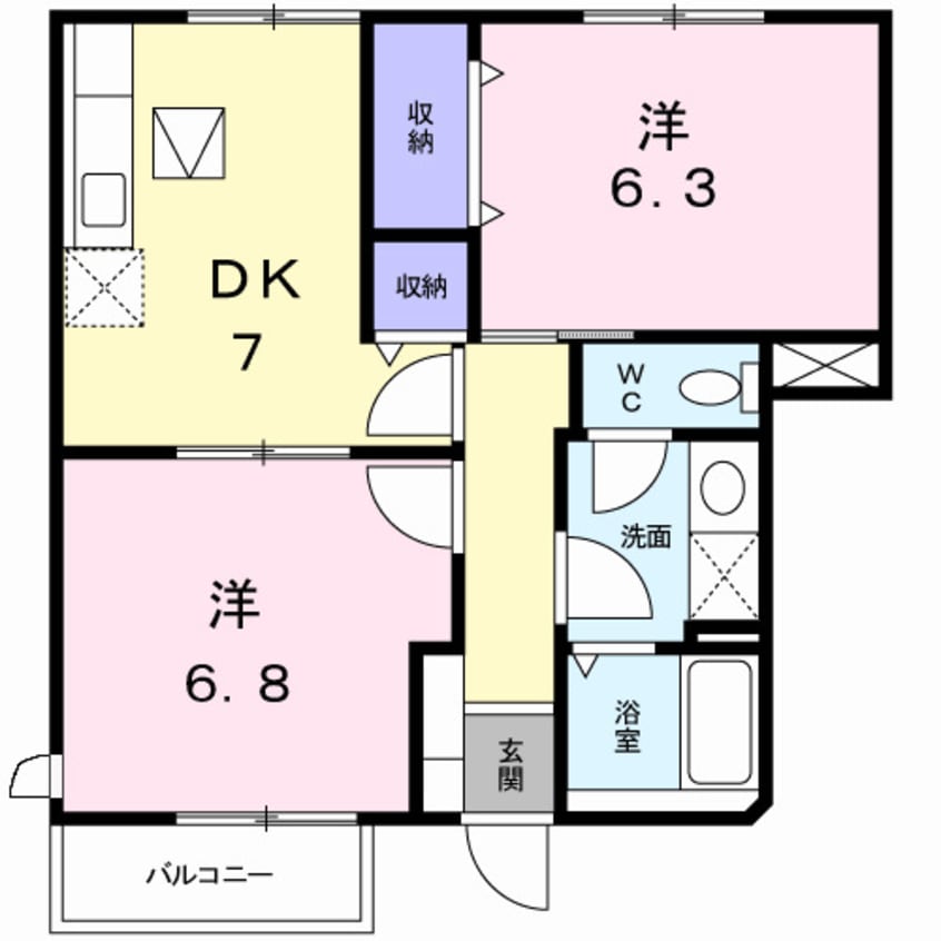 間取図 グリーンダイヤ村瀬　Ｂ棟