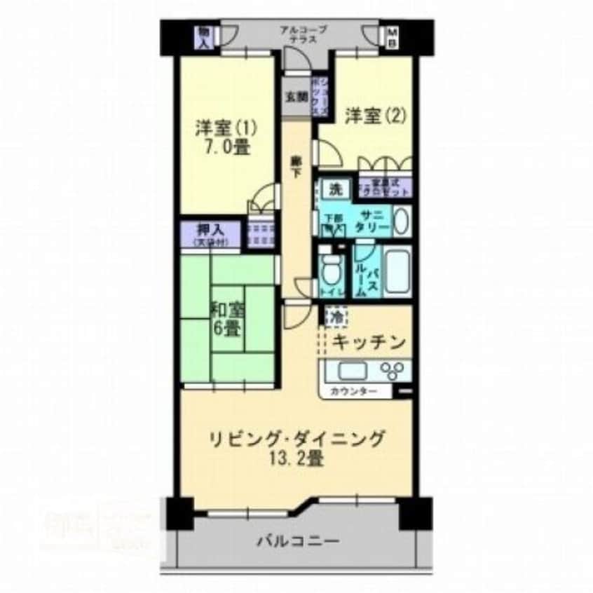 間取図 アルファシティ屋島六番館