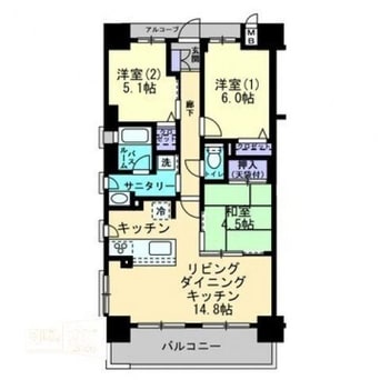 間取図 アルファライフ片原町駅東