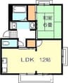 カルダン 1LDKの間取り