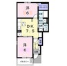 リバーサイド・三日月 2DKの間取り