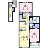 アンフィニ　ルミエールⅠ 2LDKの間取り