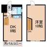 アムズ１藤塚 1DKの間取り