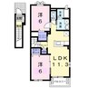 サンファミリー 2LDKの間取り