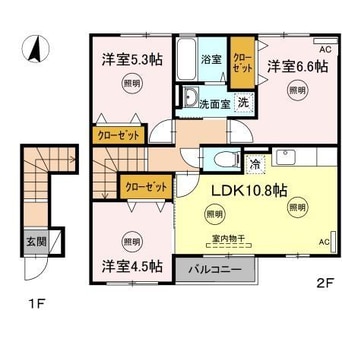 間取図 クレール A棟