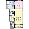 サンライト林 1LDKの間取り