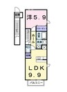 ブルーメ 1LDKの間取り