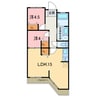 第1眉山マンション 2LDKの間取り