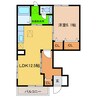 フォンテーヌA・B 1LDKの間取り