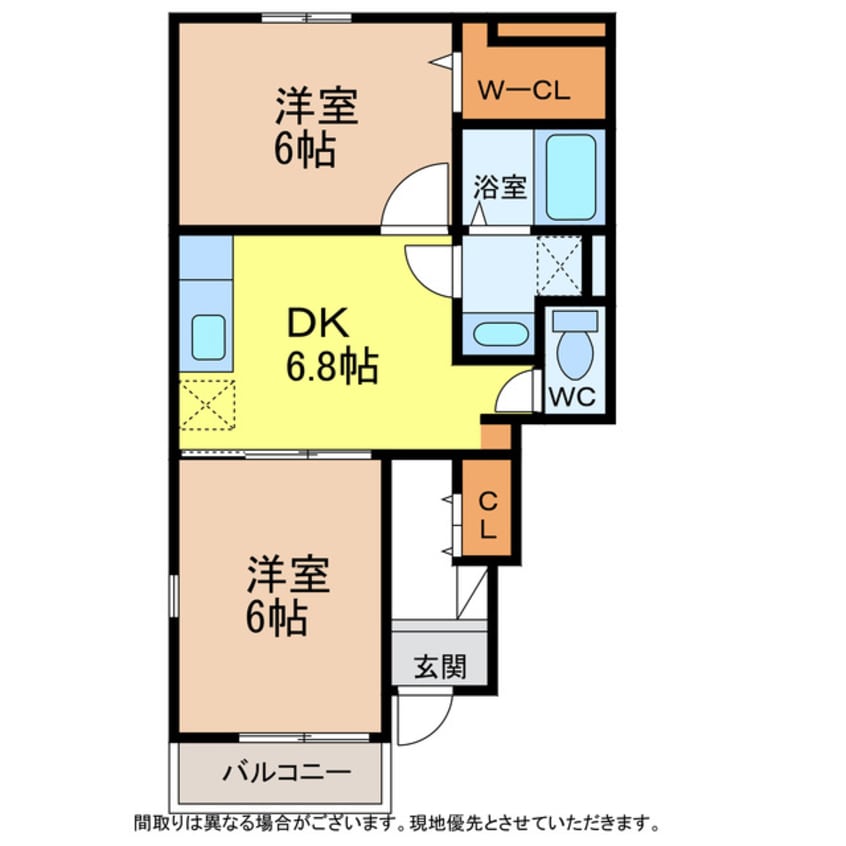 間取図 サニープレイスＡ・Ｂ