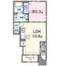 ルミエール古庄Ⅲ 1LDKの間取り