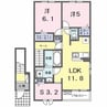 メゾン・ド・ティアラ阿南　N 2LDK+Sの間取り