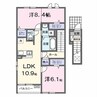 メゾン・ド・ティアラ阿南　S 2LDKの間取り