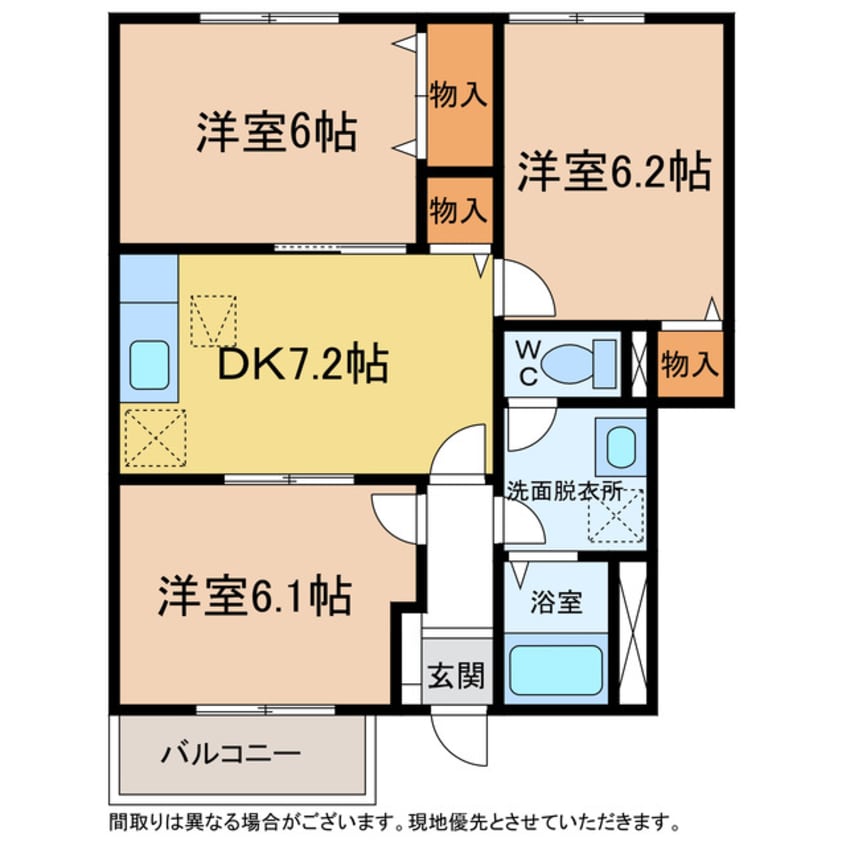 間取図 リヴィエールA・B・C