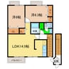サンシェールＡ・Ｂ 2LDKの間取り