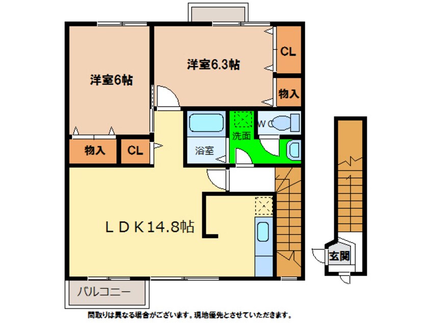 間取図 デュエルミサキⅡ C・D