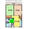コスモスハイツ 2DKの間取り