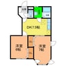 Miki House シャルマン 2DKの間取り