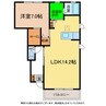 シャーメゾン霧ヶ峰 1LDKの間取り