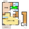 プレ　ブレッジ　シェトワⅢ 1LDKの間取り