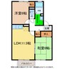 アビタシオン那賀川 2LDKの間取り